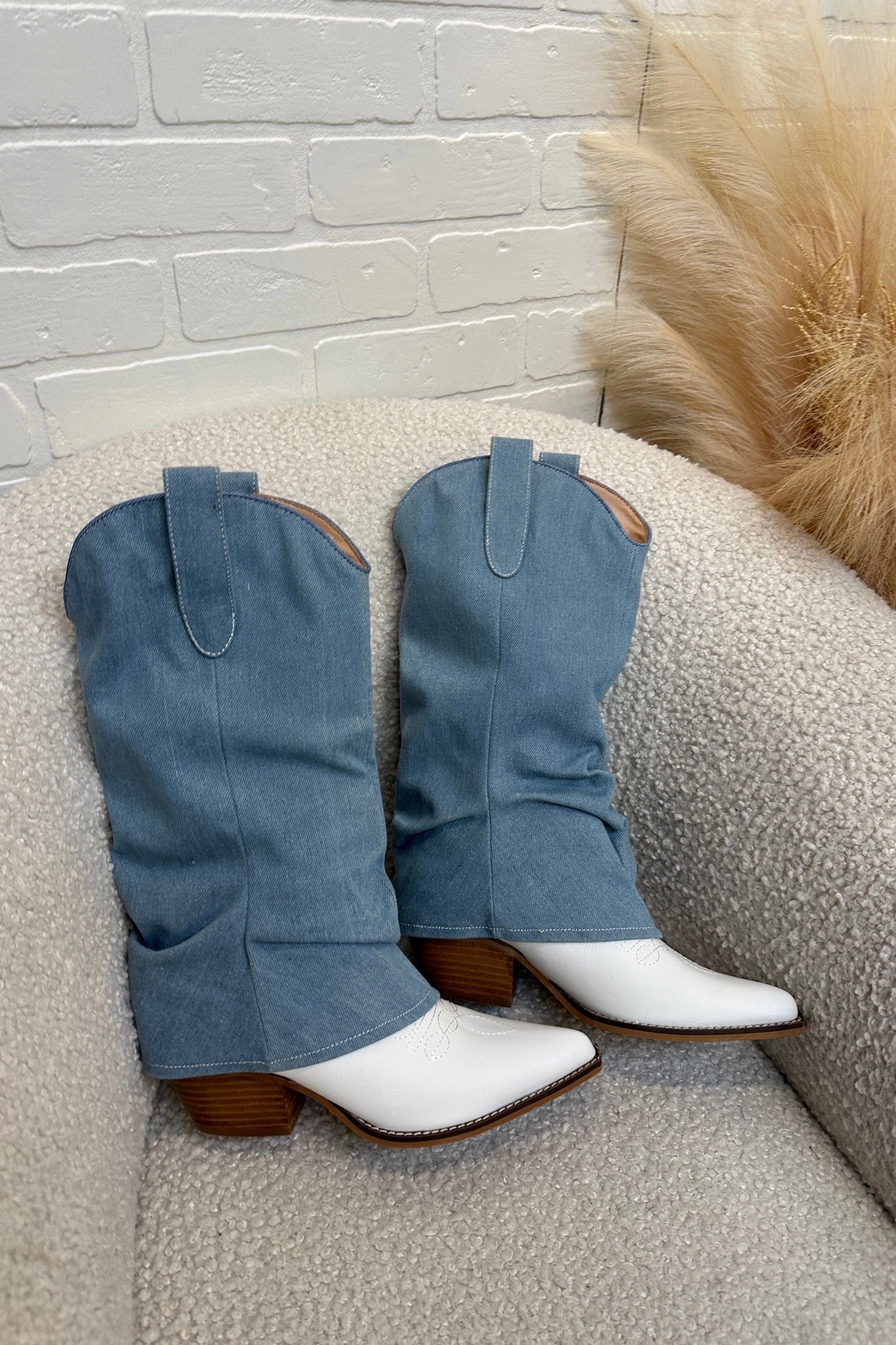 Branded Denim Cowgirl Boots