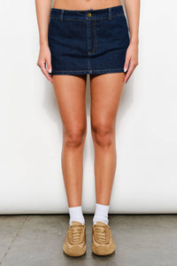 Nia Micro Mini Skort- Dark Denim