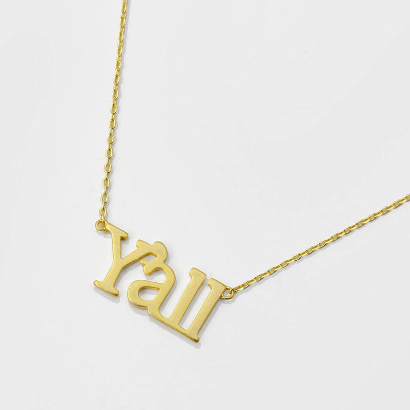 Y'all Pendant Necklace - Gold