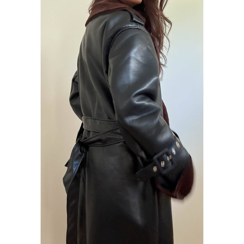 Midnight Muse Faux Leather Coat