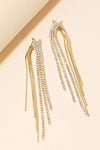 Anarchy Street - Rhinestone Rope Chain Fringe Earrings