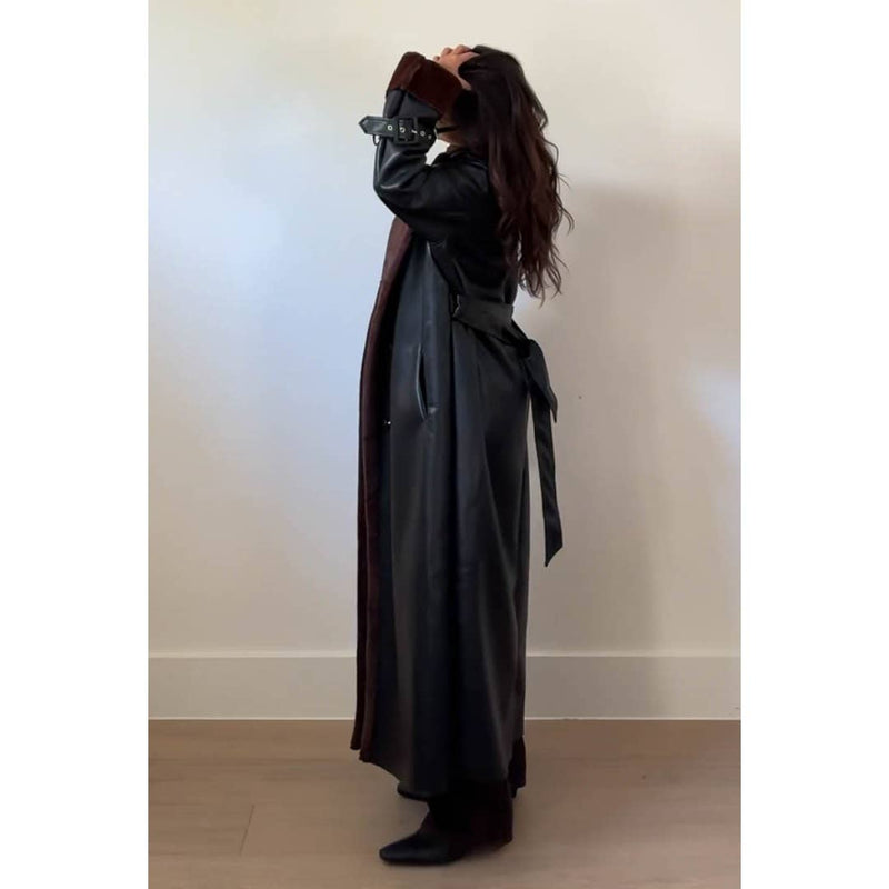 Midnight Muse Faux Leather Coat