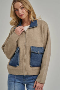 Hadley Contrast Denim Sweater
