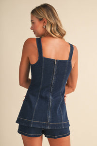 Backroad Blues Denim Romper
