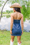 Saddle Stitch Dress-Denim