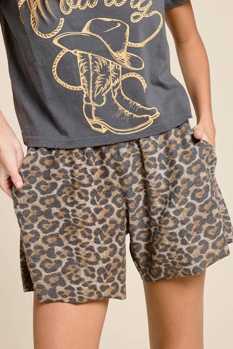 Leopard Terry Lounge Shorts