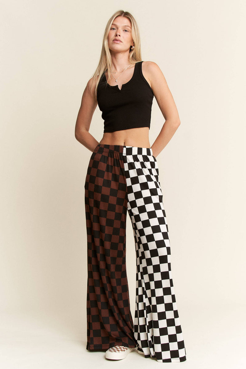 SPLIT DECISION CHECKERED PANTS: Brown/Black /
