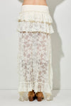 Wildflower Ruffle Lace Maxi Skirt