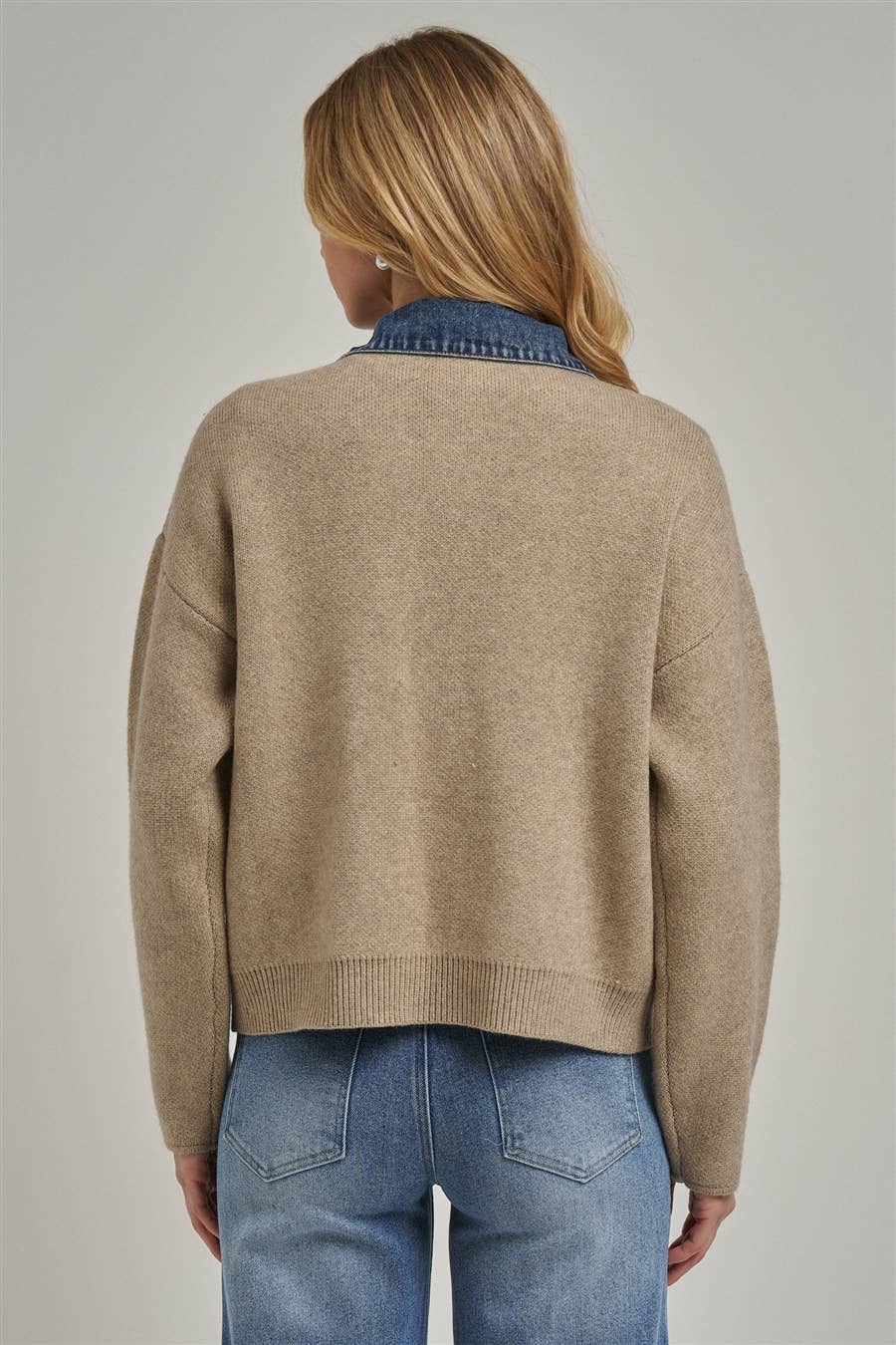 Hadley Contrast Denim Sweater