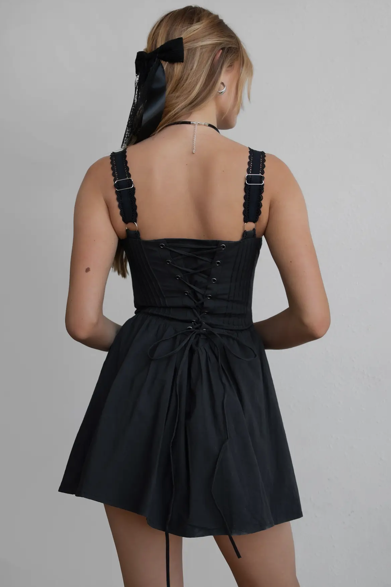 Darcy Poplin Mini Dress - Black M Darcy Poplin Mini Dress - Black M