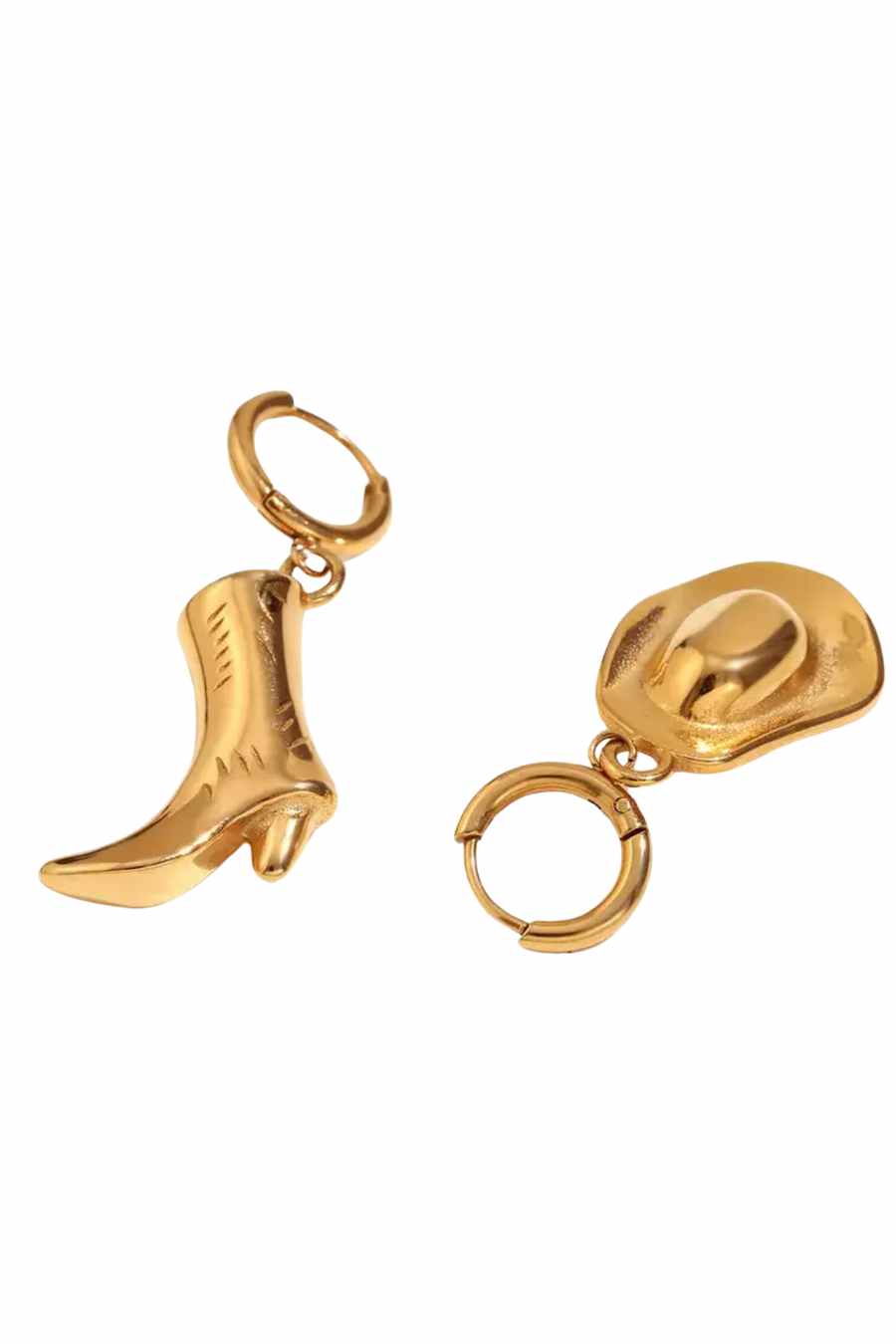 18K Plated Cowboy Boot & Hat Earrings