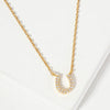 Mini Horseshoe Pendant Necklace - Gold