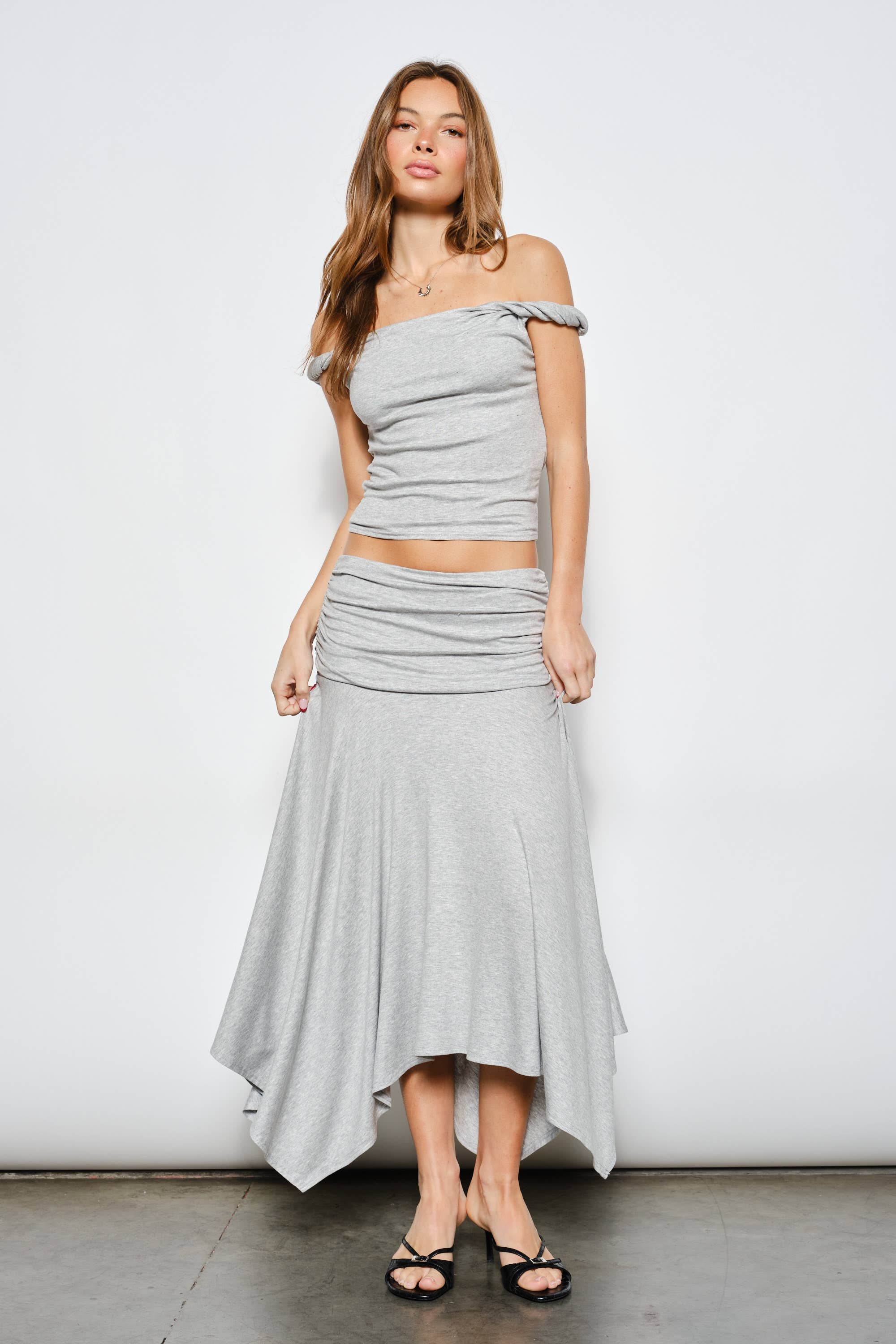 Ari Ruched Midi Skirt