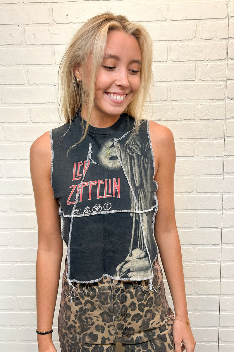 Led Zeppelin Double Stitch Crop