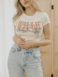 Willie Nelson Horses Cropped Tee