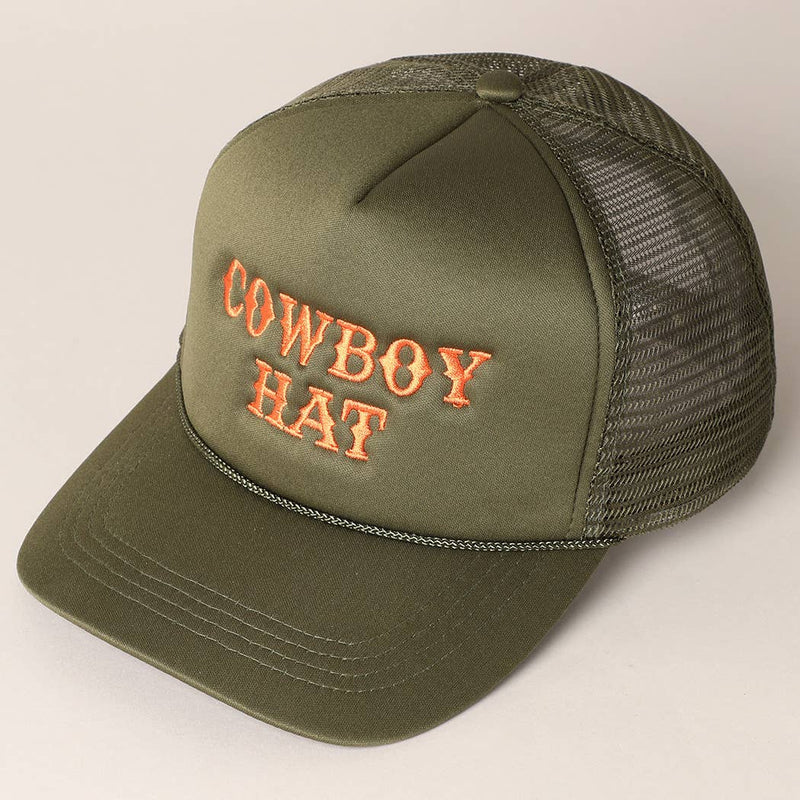 Cowboy Hat- Mesh Back Trucker Hat