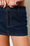 Nia Micro Mini Skort- Dark Denim