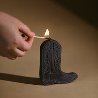 Cowboy Boot Candle- Black