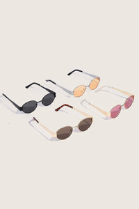 Thin Metal Oval Frame Sunglasses