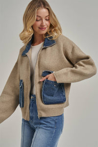 Hadley Contrast Denim Sweater