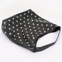 Studded Faux Leather Hobo Bag