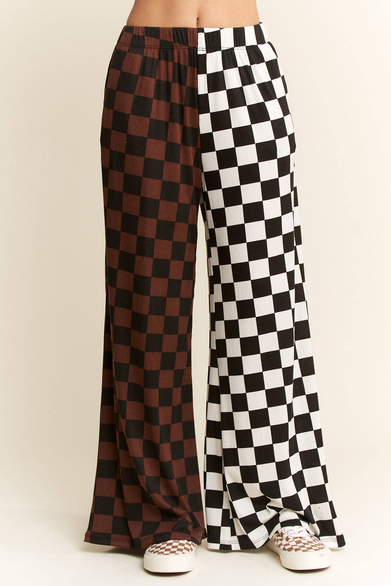 SPLIT DECISION CHECKERED PANTS: Brown/Black /