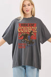 Ride Em' Cowboys Graphic Oversized -  BLACK