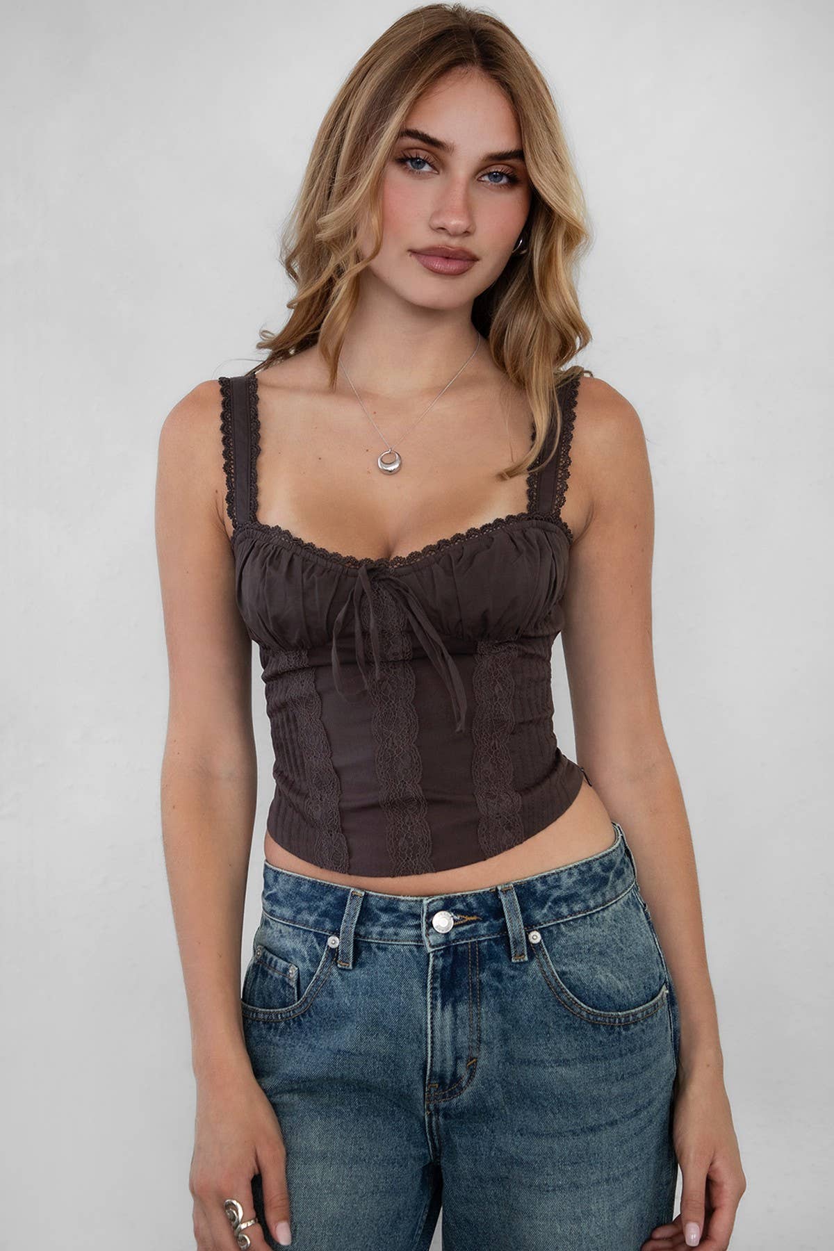 Tilla Corset Top-Brown