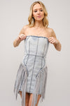 Dakota Fringe Dress- Denim