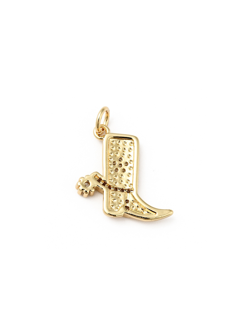 Gold Cowgirl Boot Charm