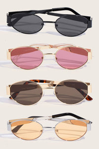 Thin Metal Oval Frame Sunglasses