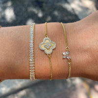 Baguette Crystal Gold Slider Bracelet