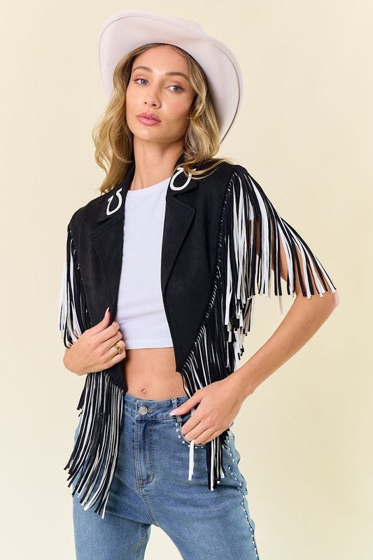 Midnight Lucky Fringe Shrug