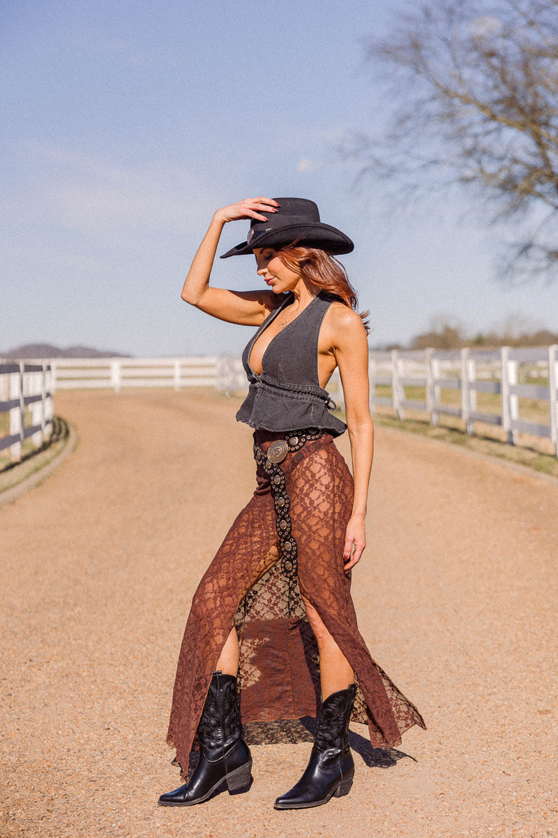 Amber Lace Maxi Skirt