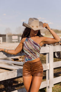 Butterfly Cowboy Hat - Beige