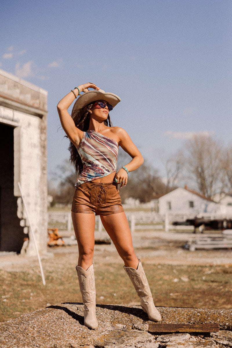Mesa Lace-Up Shorts – Trendy and Tipsy