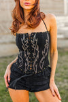 Raelynn Western Corset Top - Black