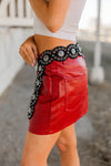 Red Hot Leather Mini Skirt