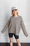 Coastal Stripes Pullover Sweater-Ivory