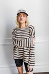 Coastal Stripes Pullover Sweater-Ivory