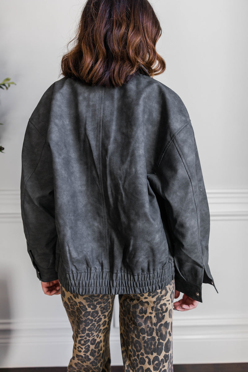 Gunmetal Rebel Bomber Jacket