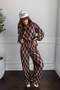 Hazel Plissé Checkered Set