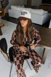 Hazel Plissé Checkered Set