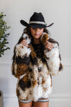 Spotted Luxe Faux Fur Coat