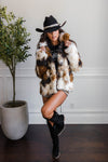 Spotted Luxe Faux Fur Coat