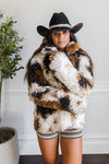 Spotted Luxe Faux Fur Coat