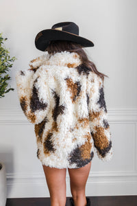 Spotted Luxe Faux Fur Coat