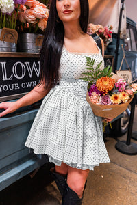 Amelia Polka Dot Corset Dress- Ivory