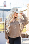 Hillsboro V Neck Sweater- Tan