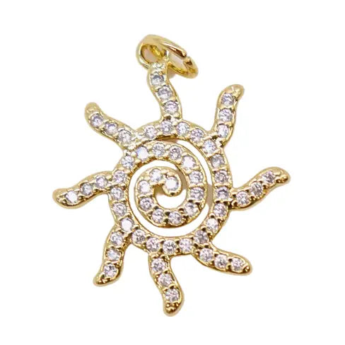 Gold Swirl Sun Charm